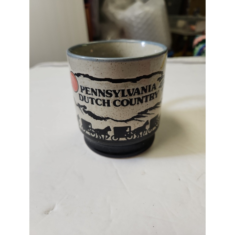 Pennsylvania Dutch Country Coffee Mug Cup Sunrise Horse and Carriage Buggy